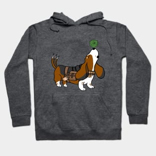 Basset Hound Bard | DND Dogs | Fantasy Art | Flagon Hoodie